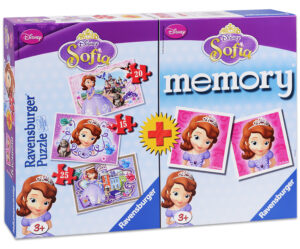 Комплект 3 пъзела и мемори игра Ravensburger - София Първа