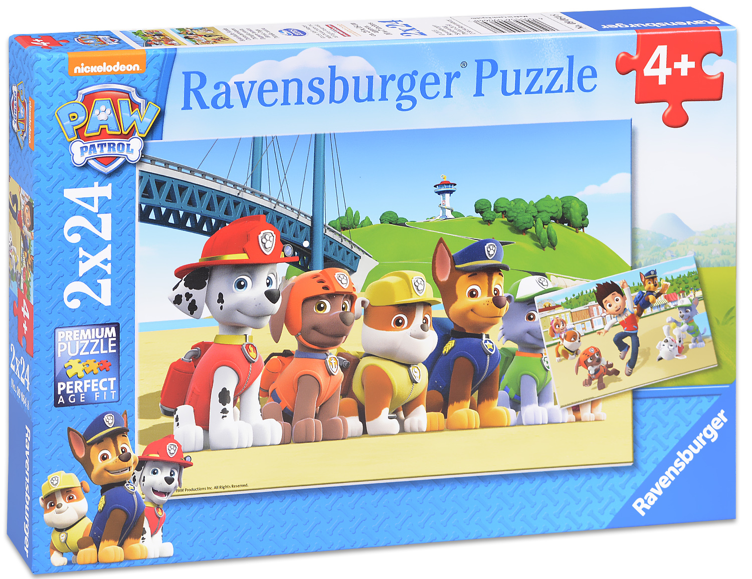 Пъзел Ravensburger от 2 x 24 части - Кученца герои, Пес патрул