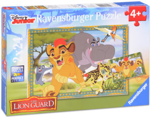 Пъзел Ravensburger от 2 x 24 части - Приключения в саваната, Цар Лъв