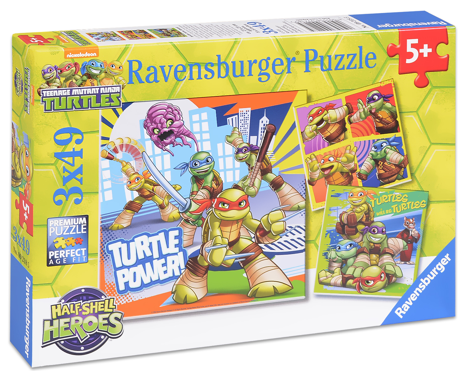 Пъзел Ravensburger от 3 x 49 части - Костенурките нинджа