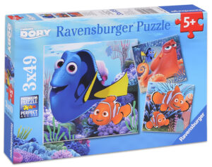 Пъзел Ravensburger от 3 x 49 части - Търсенето на Дори