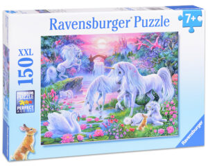 Пъзел Ravensburger от 150 XXL части - Еднорози в светлината на залеза
