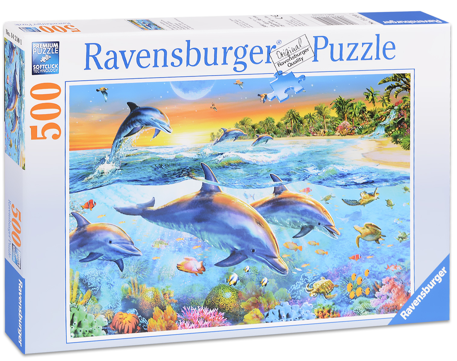 Пъзел Ravensburger от 500 части - Делфини