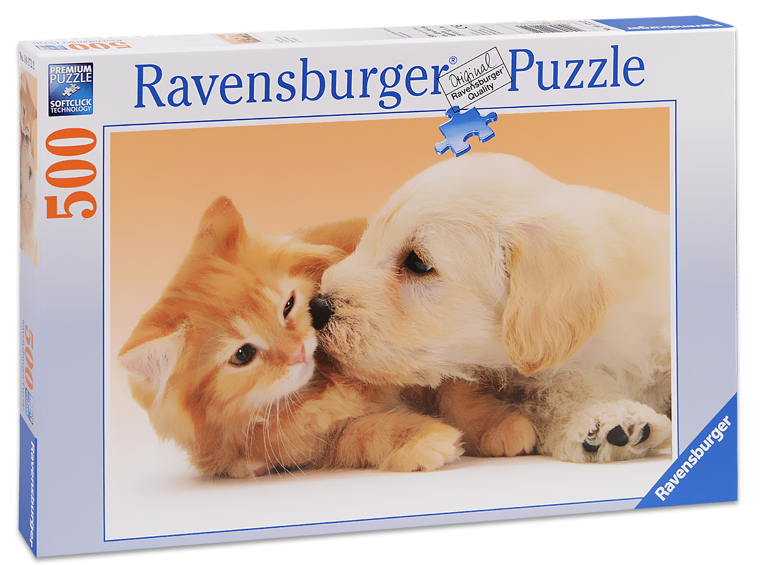 Пъзел Ravensburger от 500 части - Куче и котка