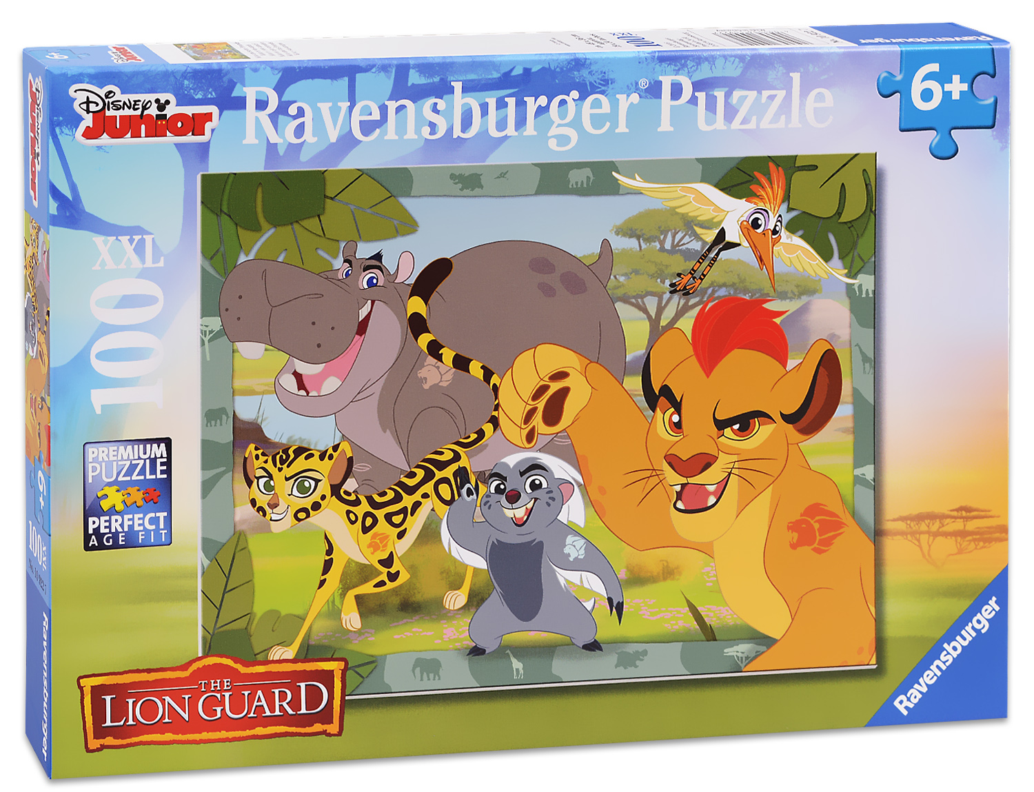 Пъзел Ravensburger от 100 XXL части - Кион и неговите приятели, Цар Лъв