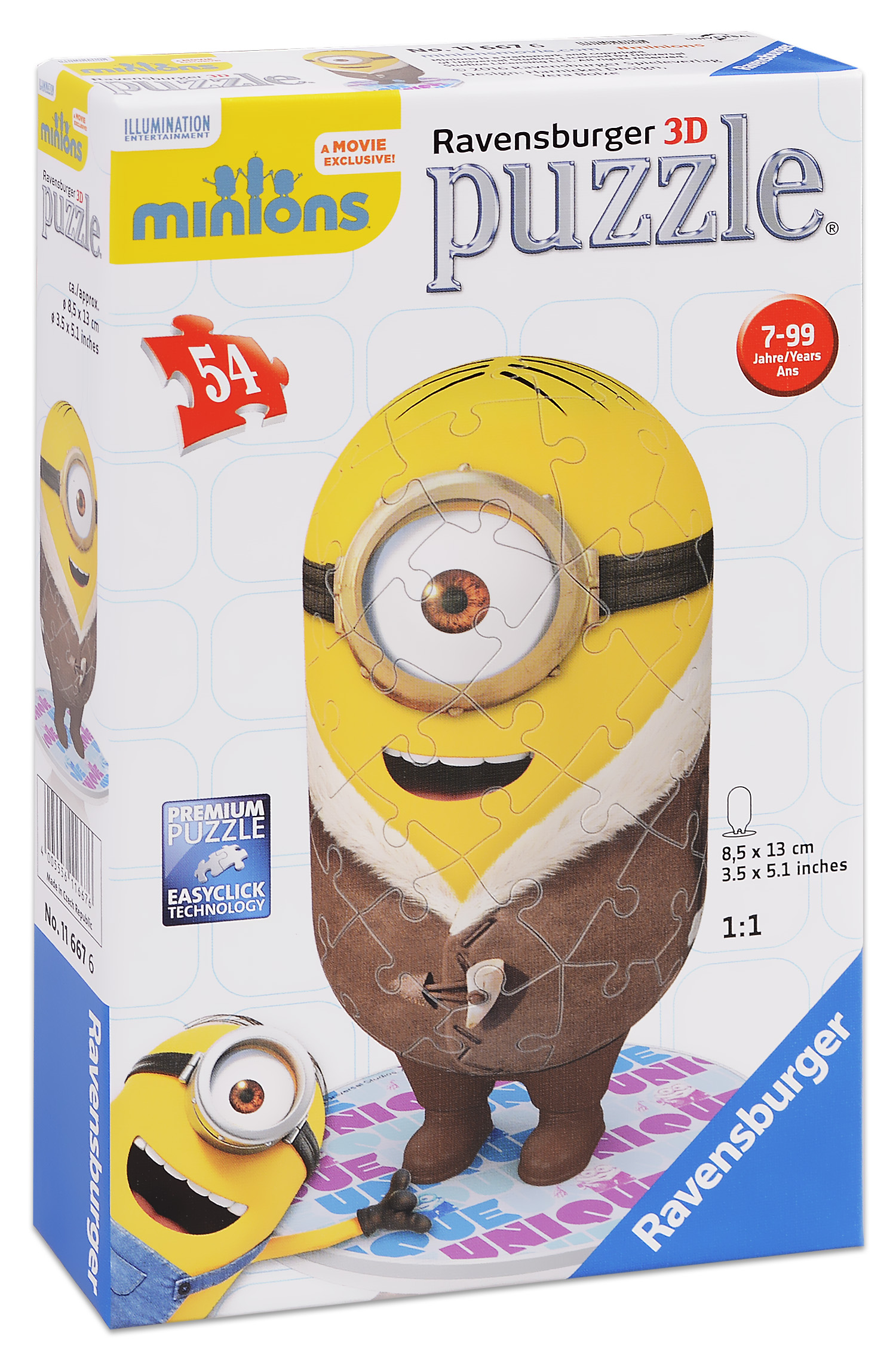 3D пъзел Ravensburger от 54 части - Миньоните: Глуповат миньон