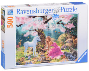 Пъзел Ravensburger от 500 части - Момиче с еднорог