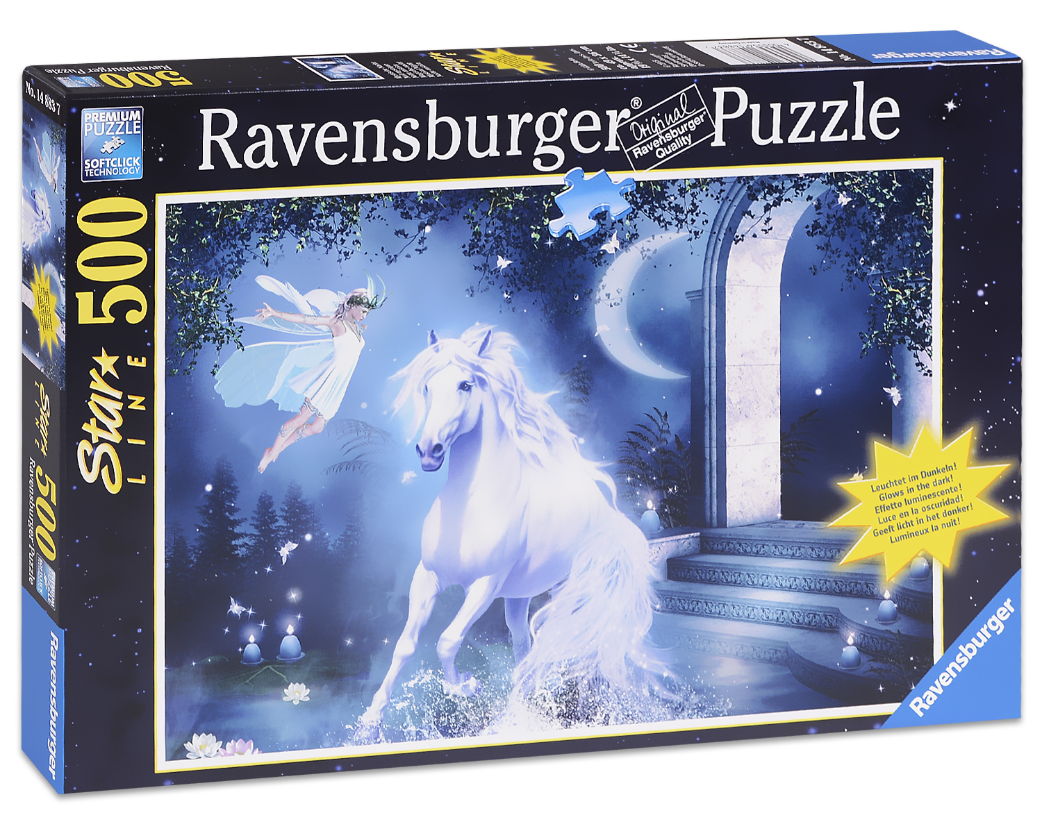 Светещ пъзел Ravensburger от 500 части - Мистична нощ