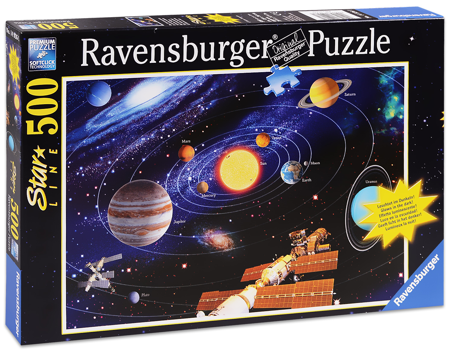 Светещ пъзел Ravensburger от 500 части - Слънчева система