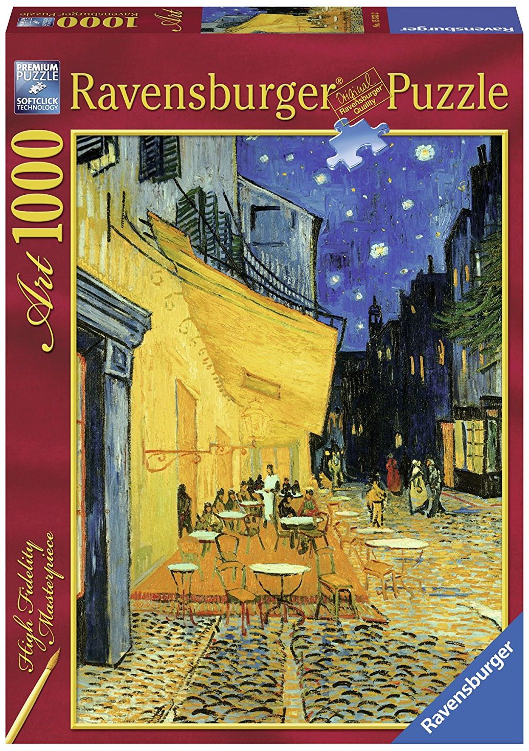 Пъзел Ravensburger от 1000 части - Винсент Ван Гог: Кафе тераса през ноща