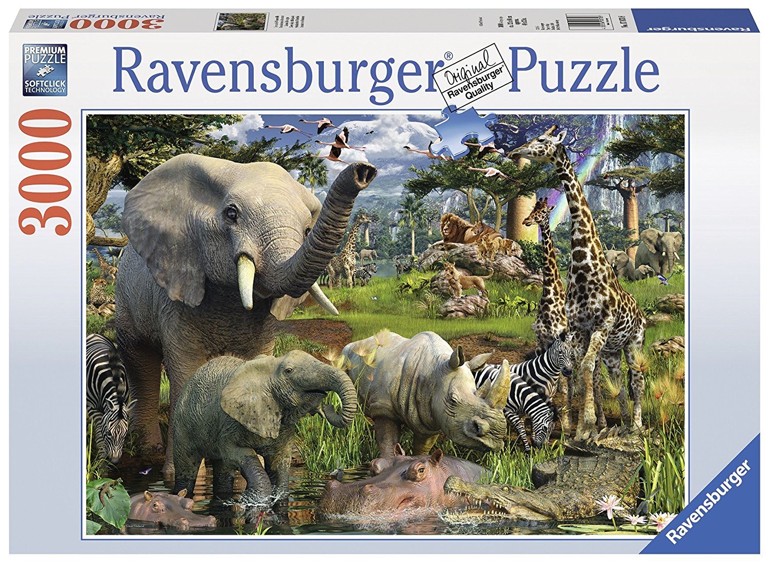 Пъзел Ravensburger от 3000 части - Животните от джунглата