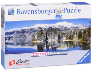 Панорамен пъзел Ravensburger от 1000 части - Езеро в Швейцария