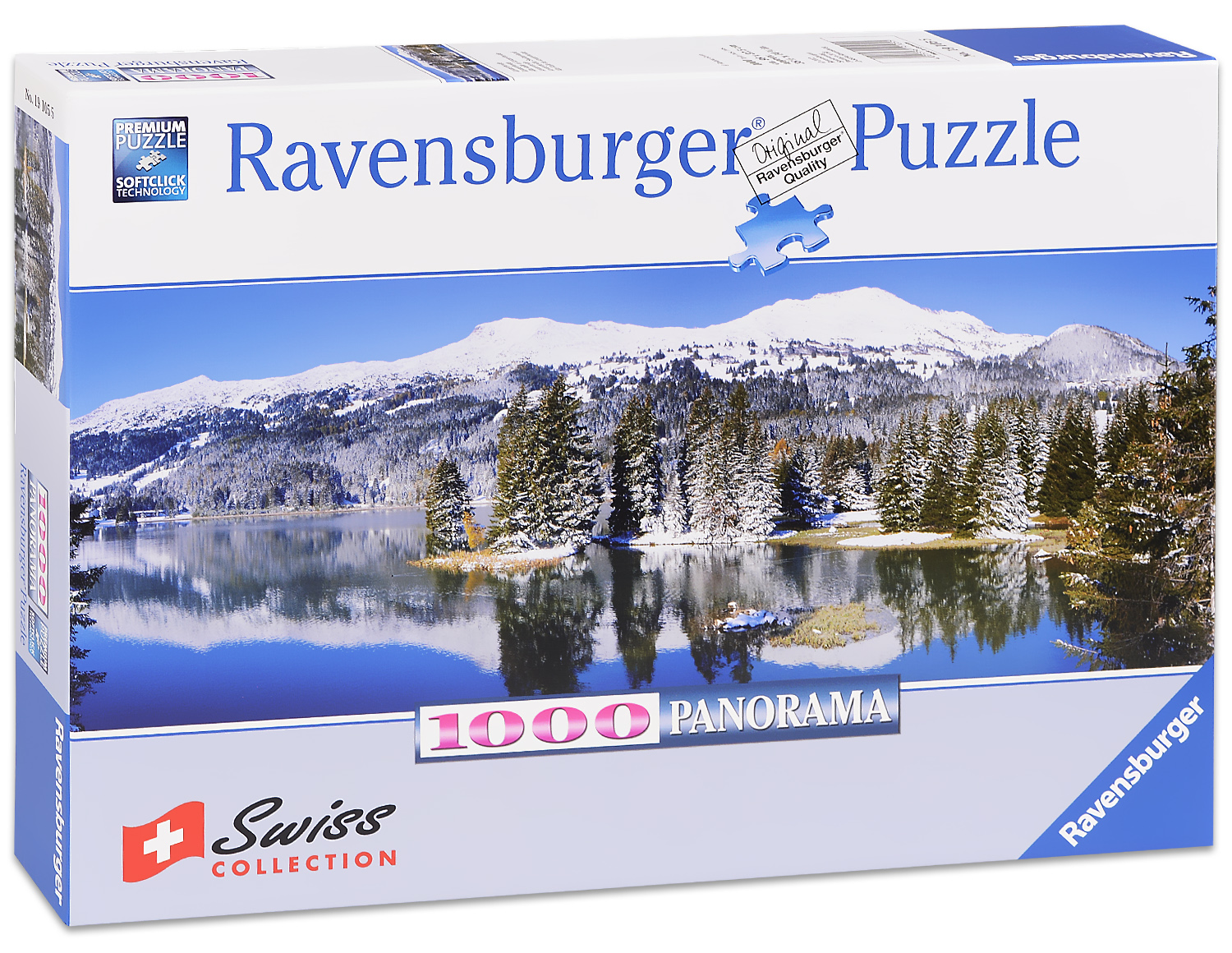 Панорамен пъзел Ravensburger от 1000 части - Езеро в Швейцария