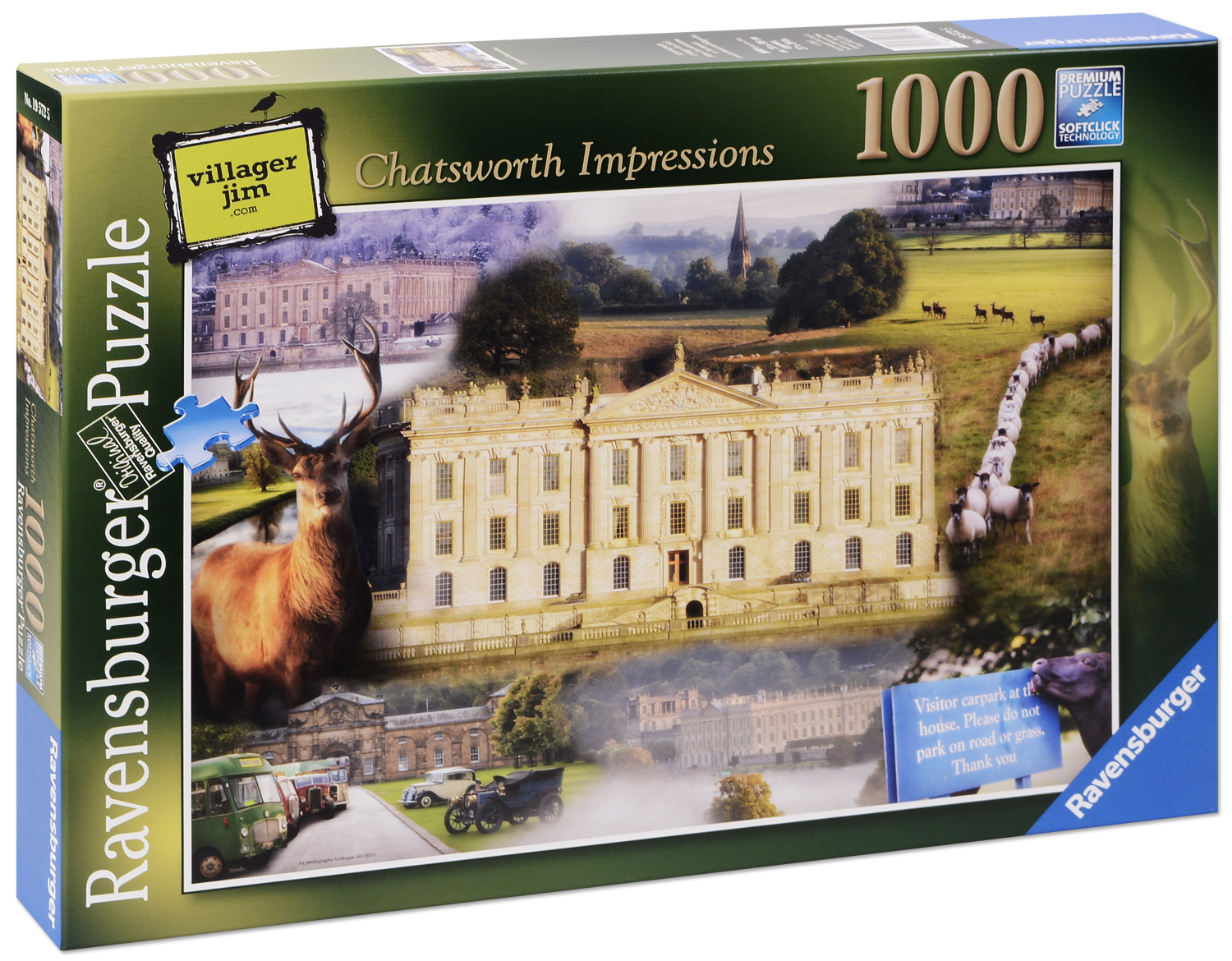 Пъзел Ravensburger от 1000 части -  Чатсуърт Хаус