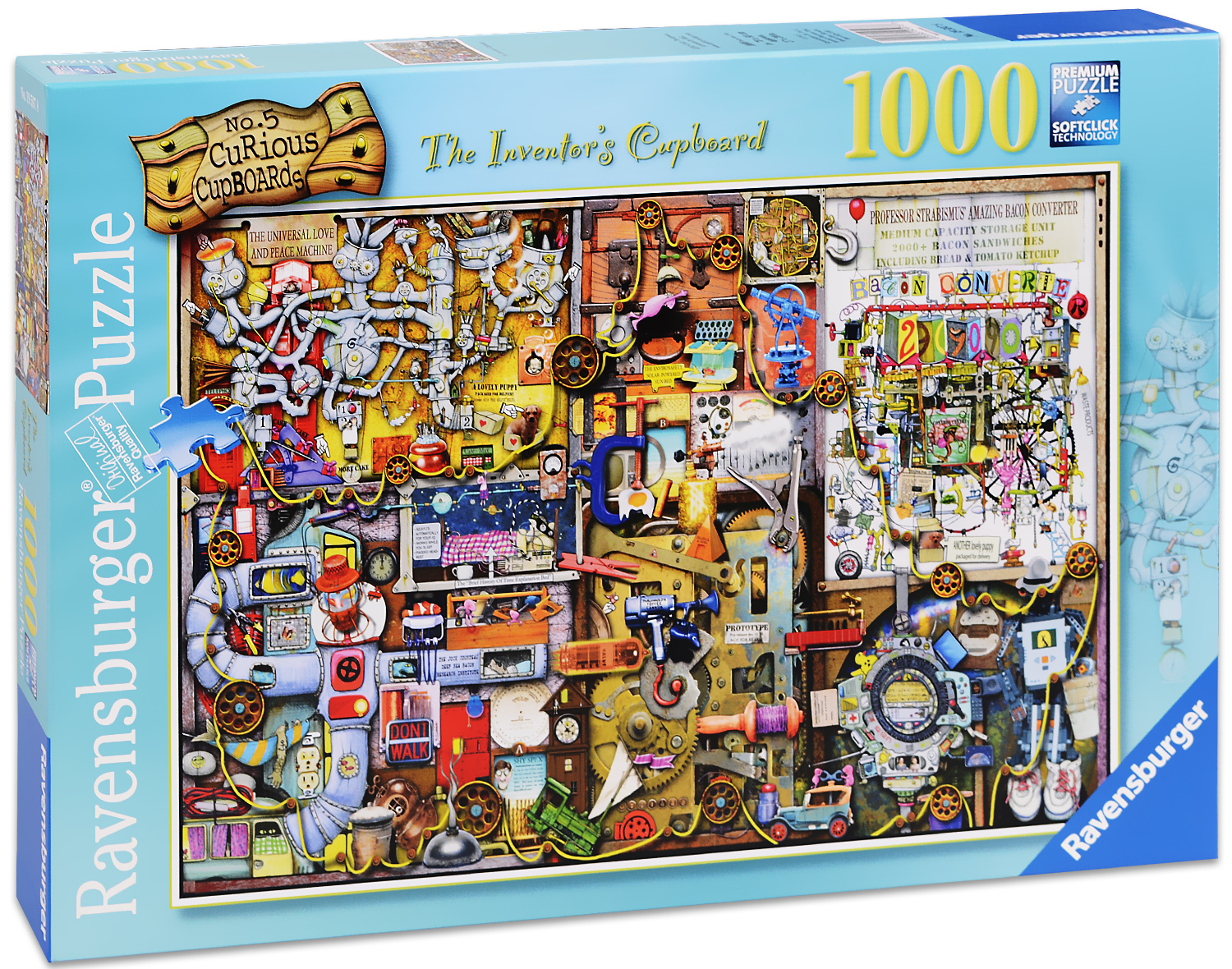 Пъзел Ravensburger от 1000 части - Шкафът на изобретателя, Колин Томпсън