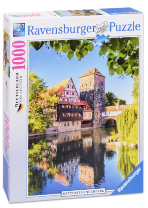 Пъзел Ravensburger от 1000 части Нюрнберг - отражение в реката