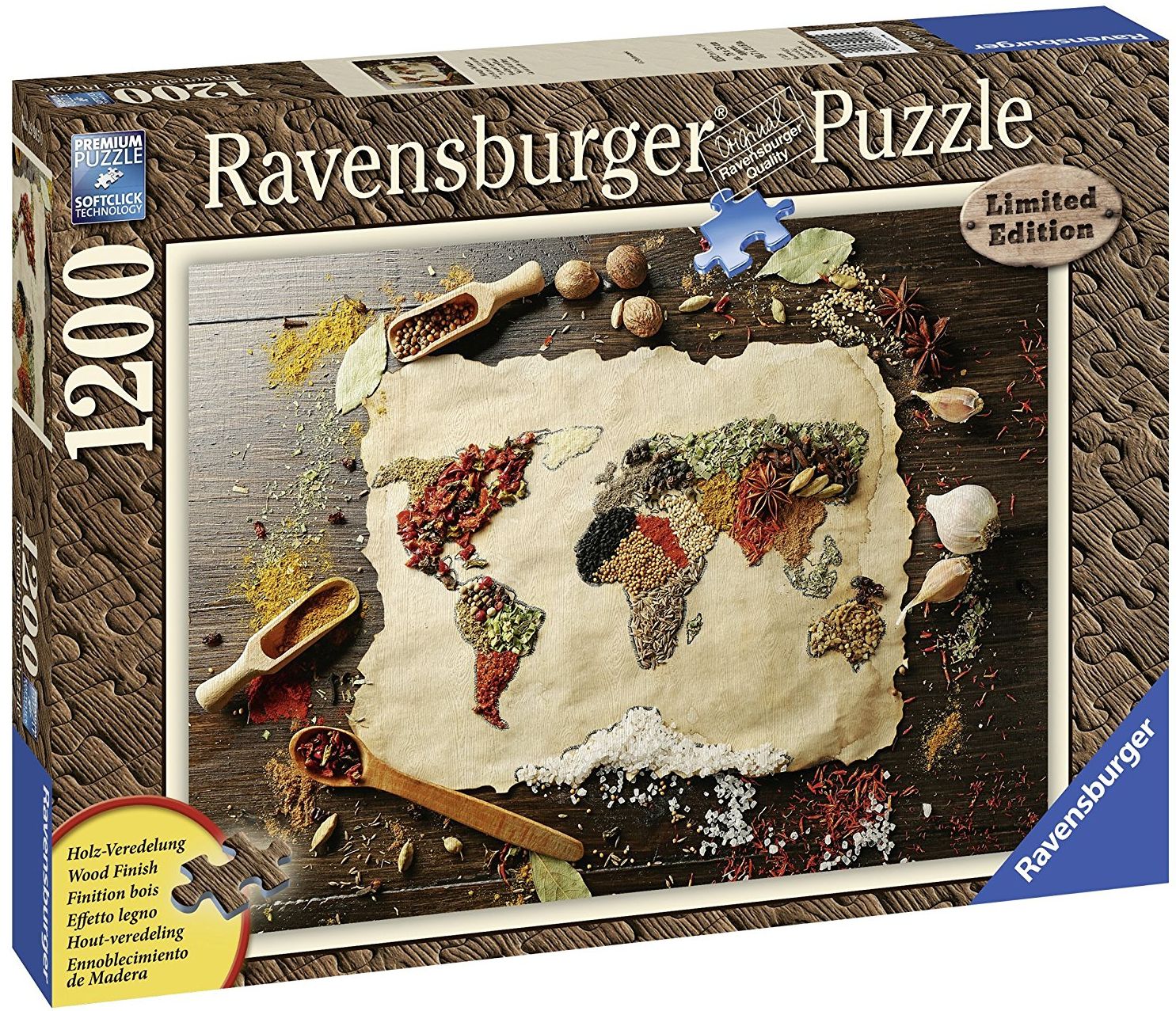 Пъзел Ravensburger от 1200 части - Пикантна карта на света