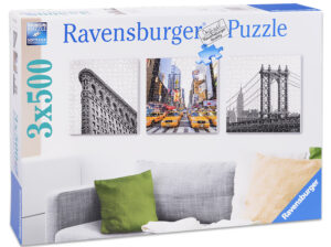 Квадратен пъзел Ravensburger от 3 x 500 части - Импресии от Ню Йорк