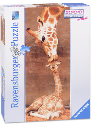 Панорамен пъзел Ravensburger от 1000 части - Жирафи