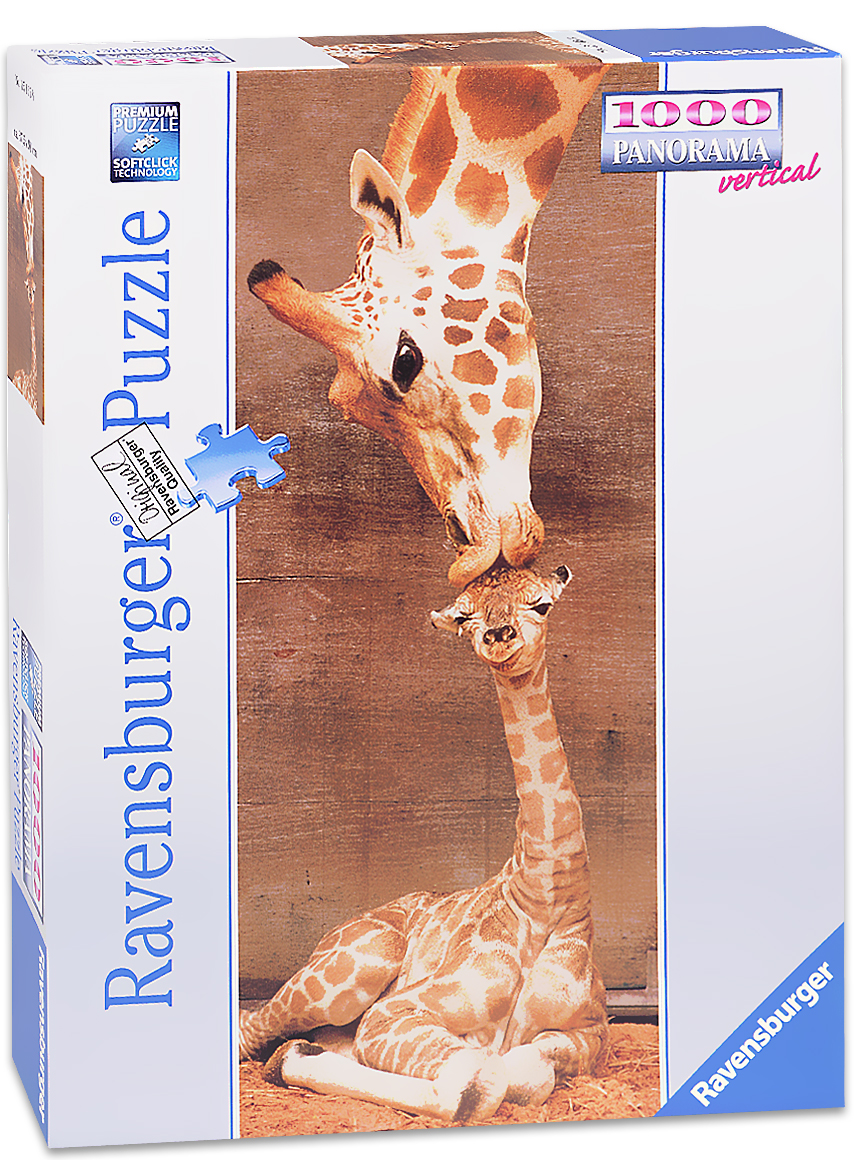 Панорамен пъзел Ravensburger от 1000 части - Жирафи