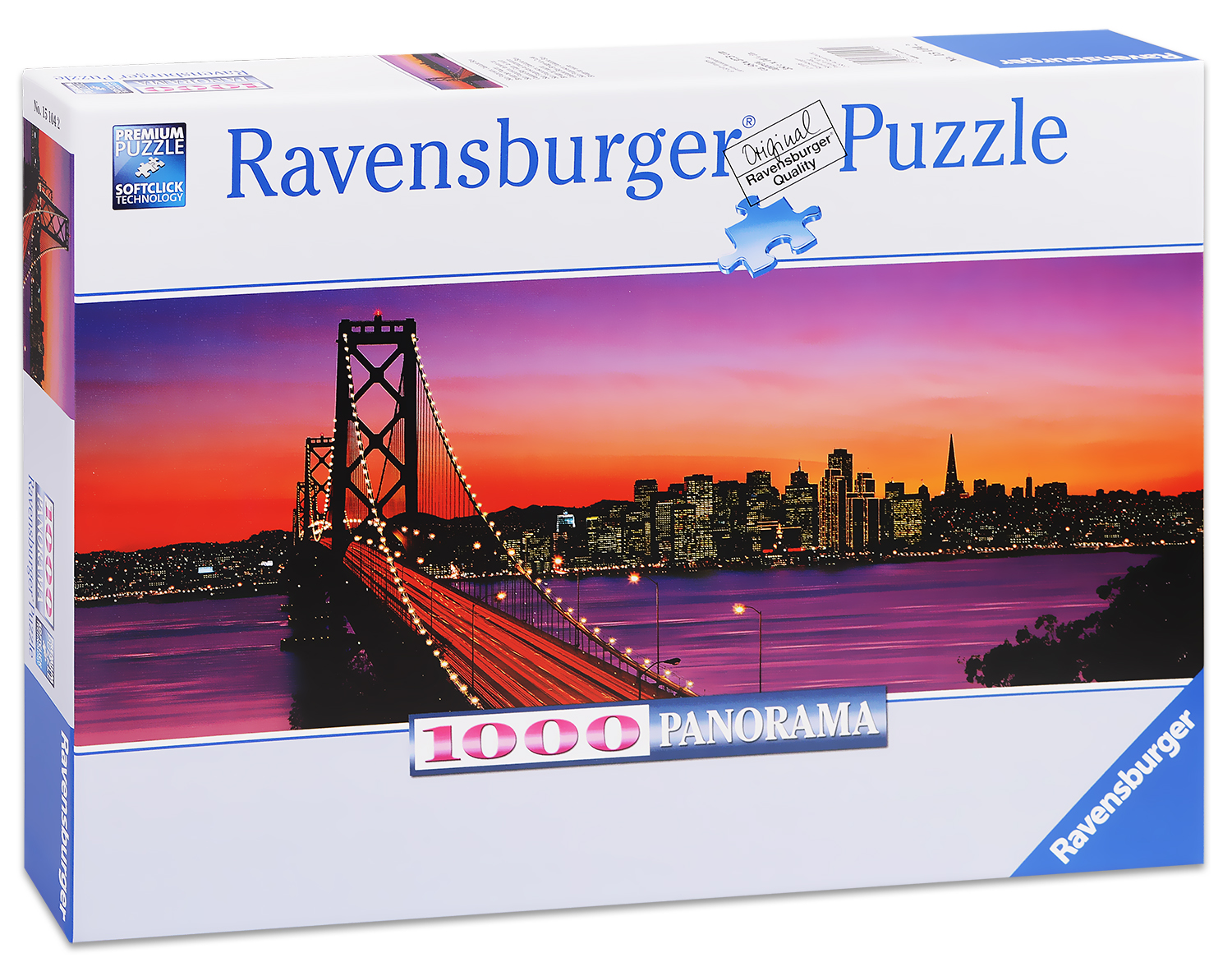 Панорамен пъзел Ravensburger от 1000 части - Мостът Оукланд Бей в Сан Франциско