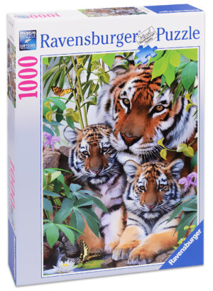Пъзел Ravensburger от 1000 части - Тигри
