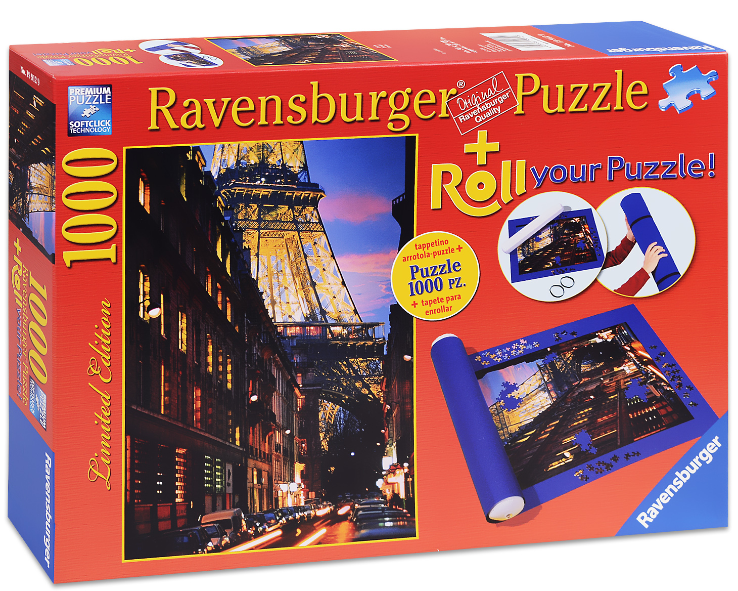 Пъзел Ravensburger от 1000 части с килимче за подреждане - Париж