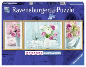 Панорамен пъзел Ravensburger от 1000 части - Цветя