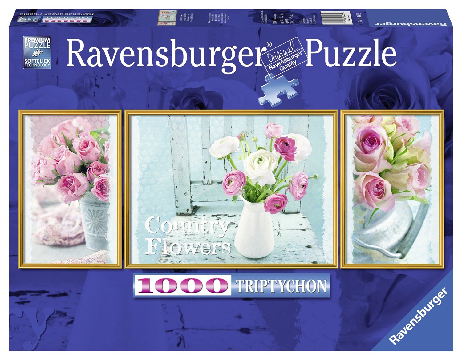 Панорамен пъзел Ravensburger от 1000 части - Цветя