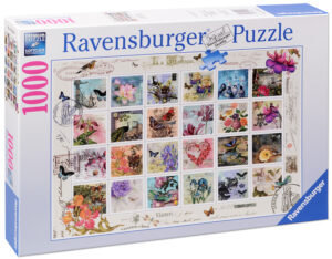 Пъзел Ravensburger от 1000 части - Пощенска марка с цветя
