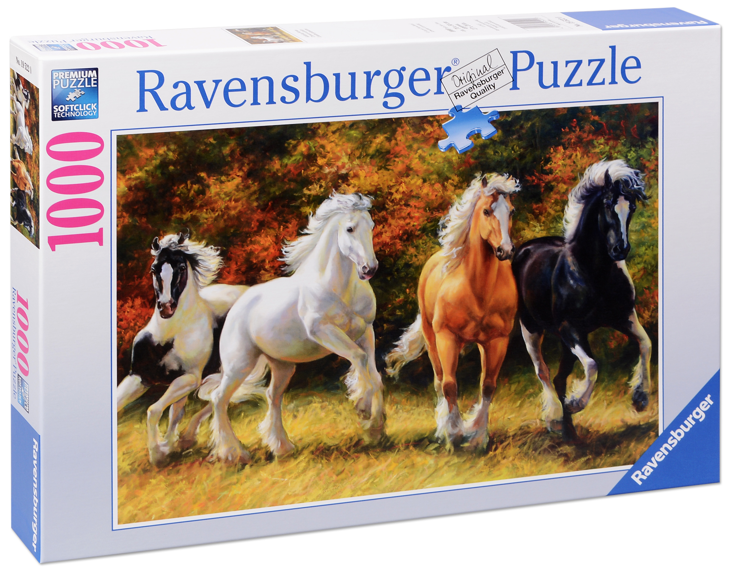 Пъзел Ravensburger от 1000 части - Галопиращи коне