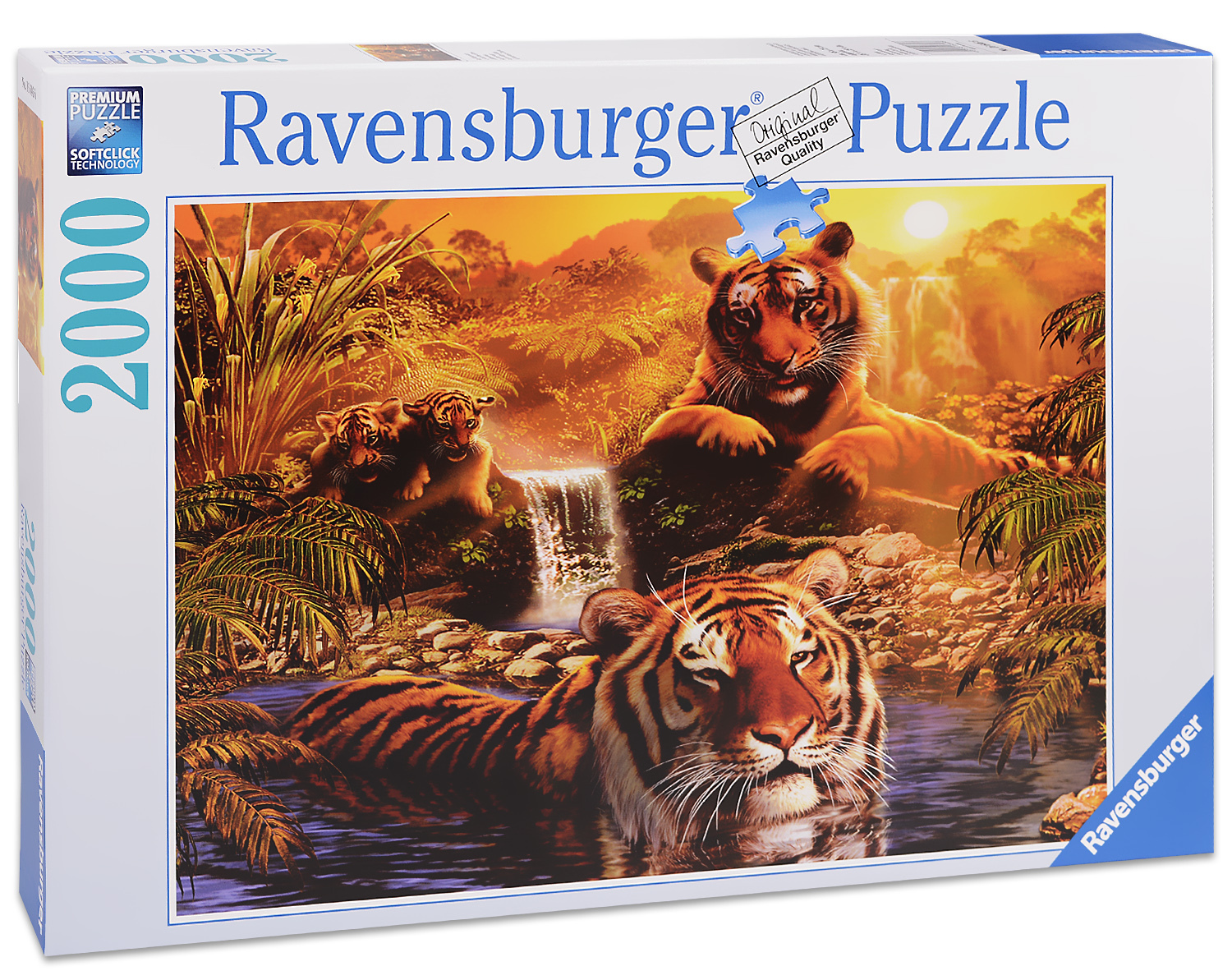 Пъзел Ravensburger от 2000 части - Тигри