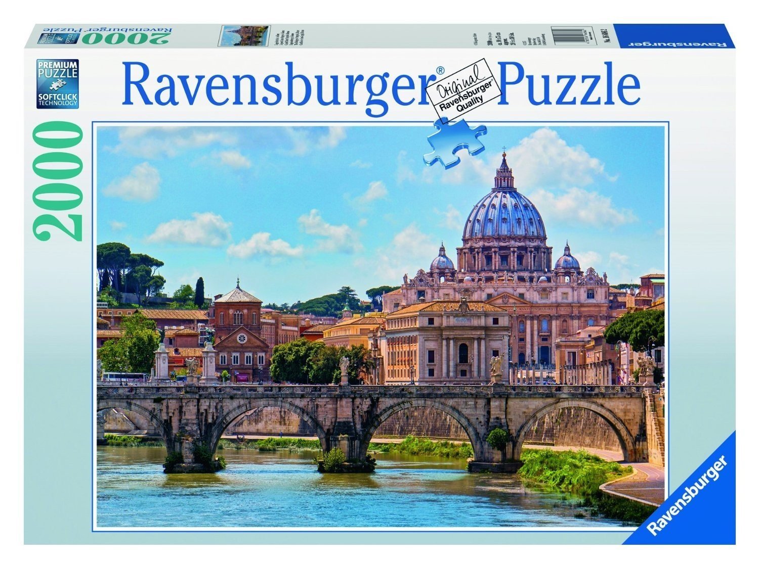 Пъзел Ravensburger от 2000 части - Мостът на ангелите, Рим