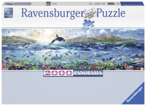 Панорамен пъзел Ravensburger от 2000 части - Живият океан