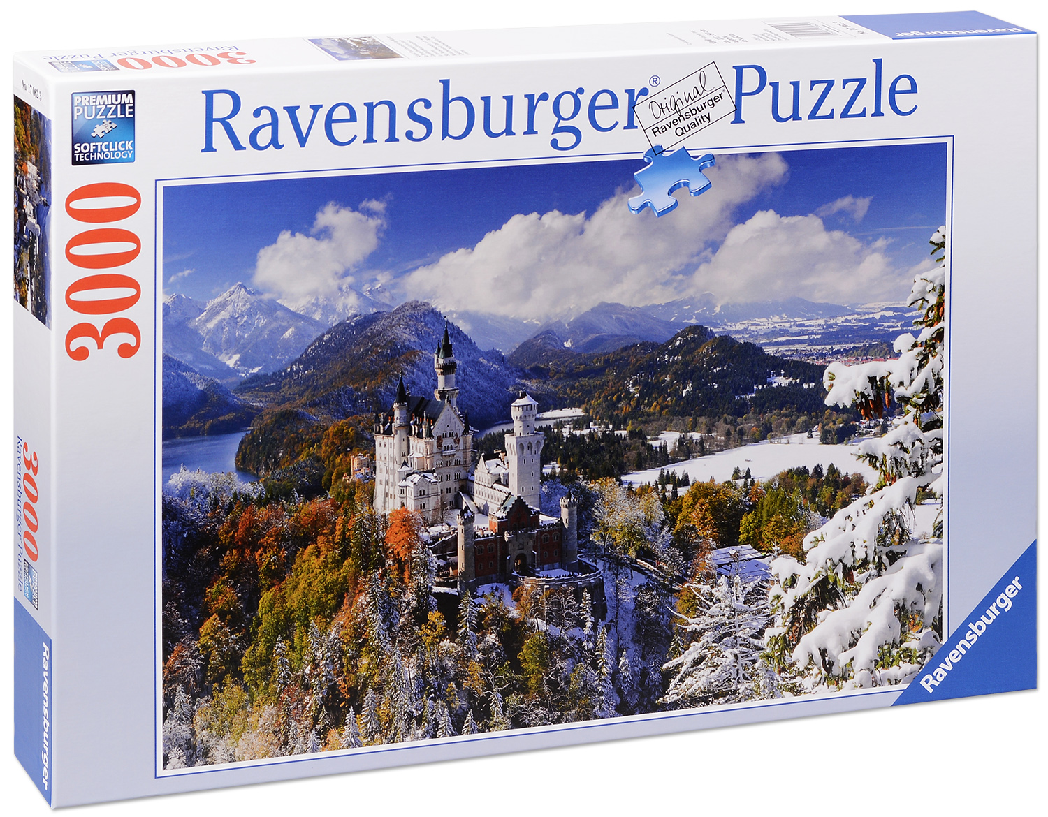 Пъзел Ravensburger от 3000 части - Замъкът Нойшванщайн през зимата