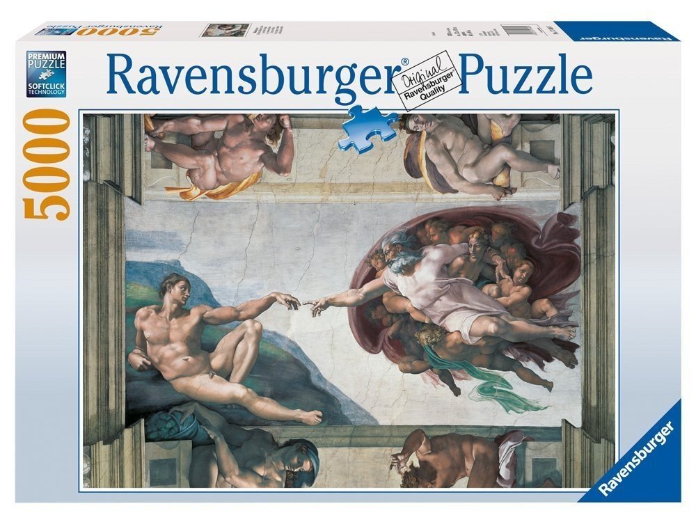 Пъзел Ravensburger от 5000 части - Сътворението на Адам, Микеланджело Буонароти