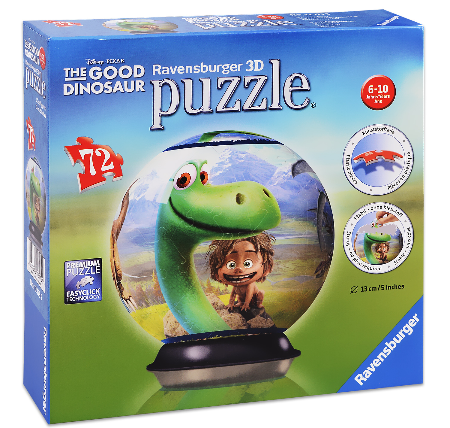 3D Пъзел Ravensburger от 72 части - Добрият динозавър