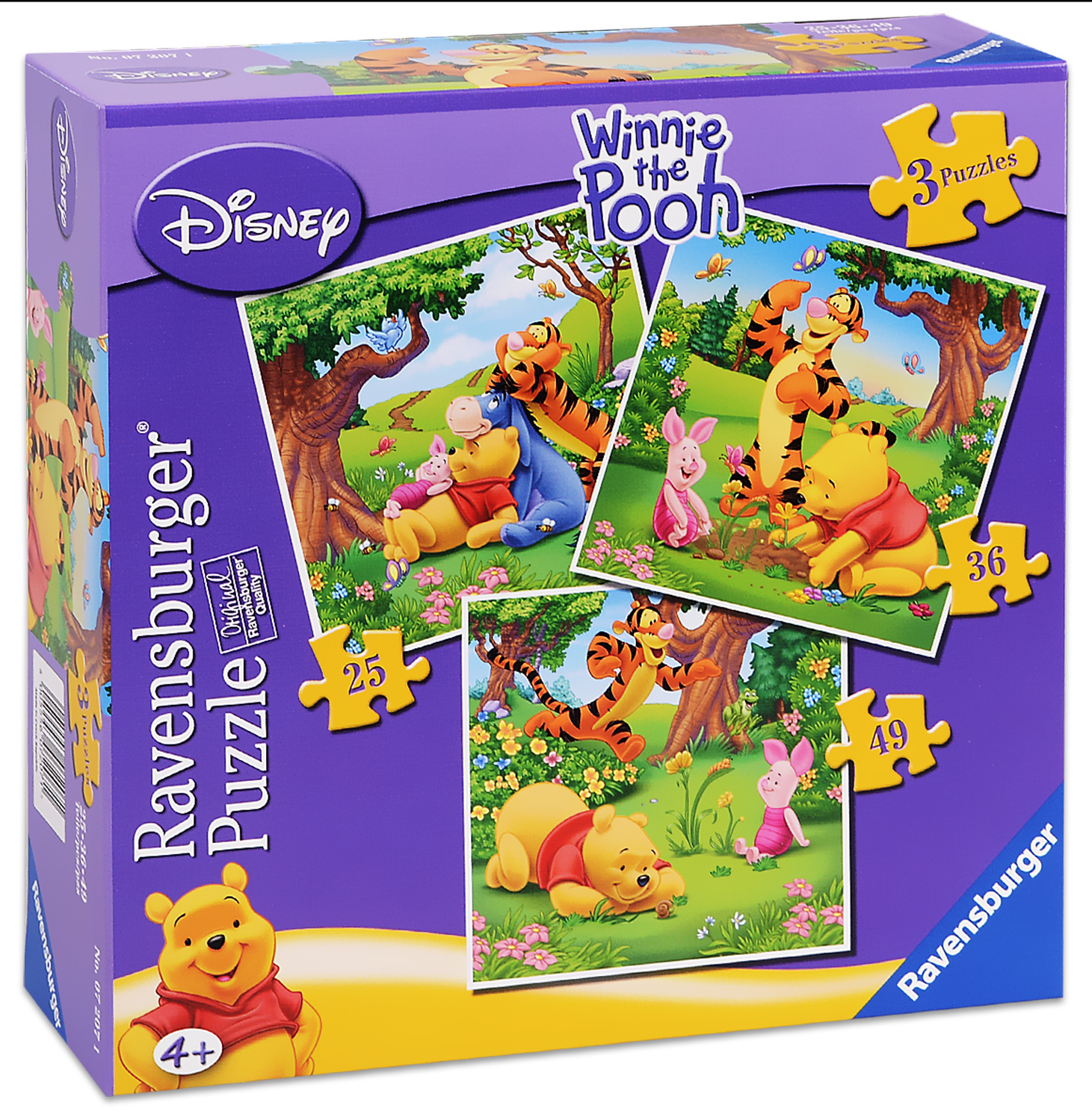 Пъзел Ravensburger 3 в 1 - Мечо Пух