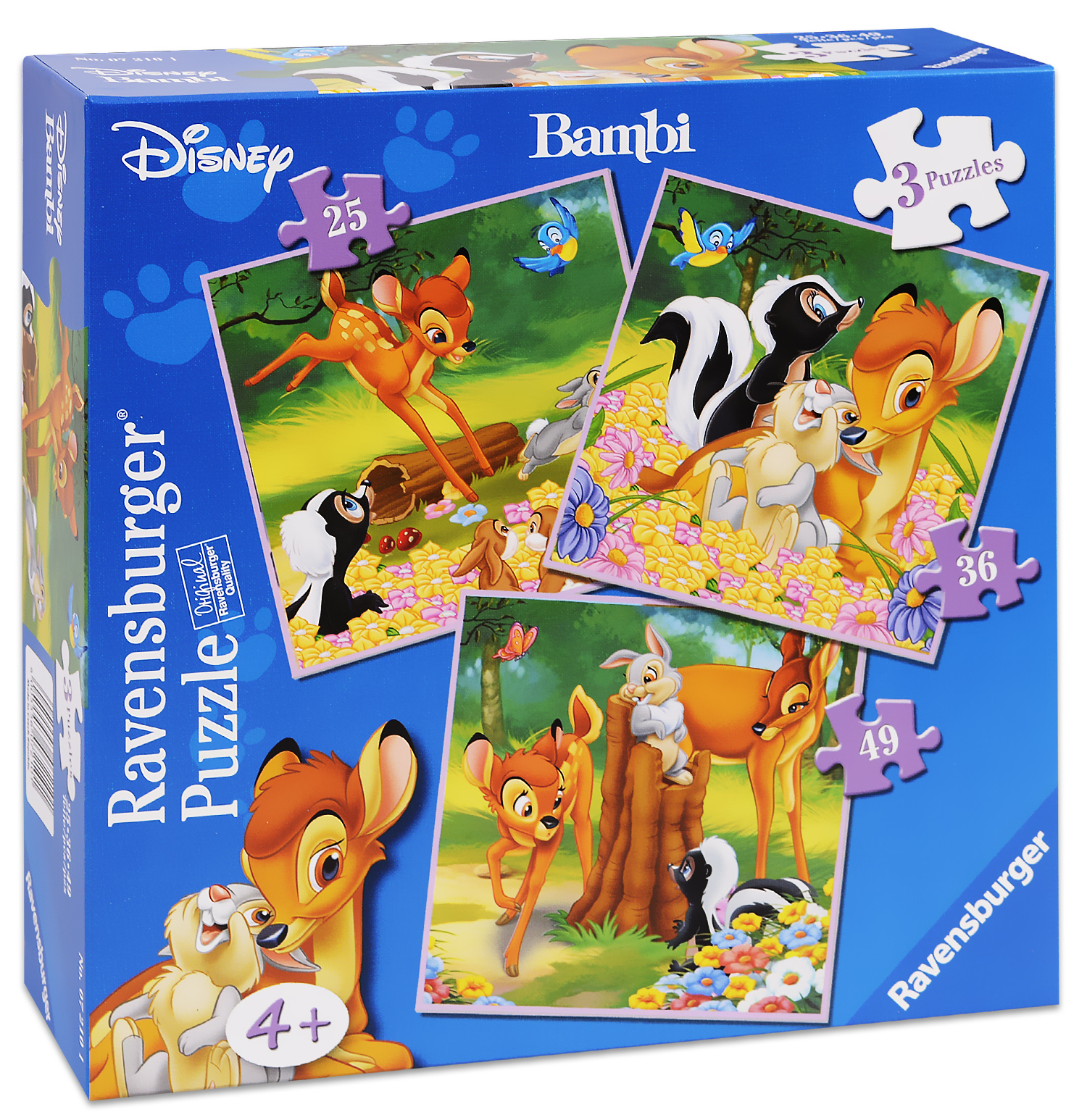 Пъзел Ravensburger 3 в 1 - Бамби