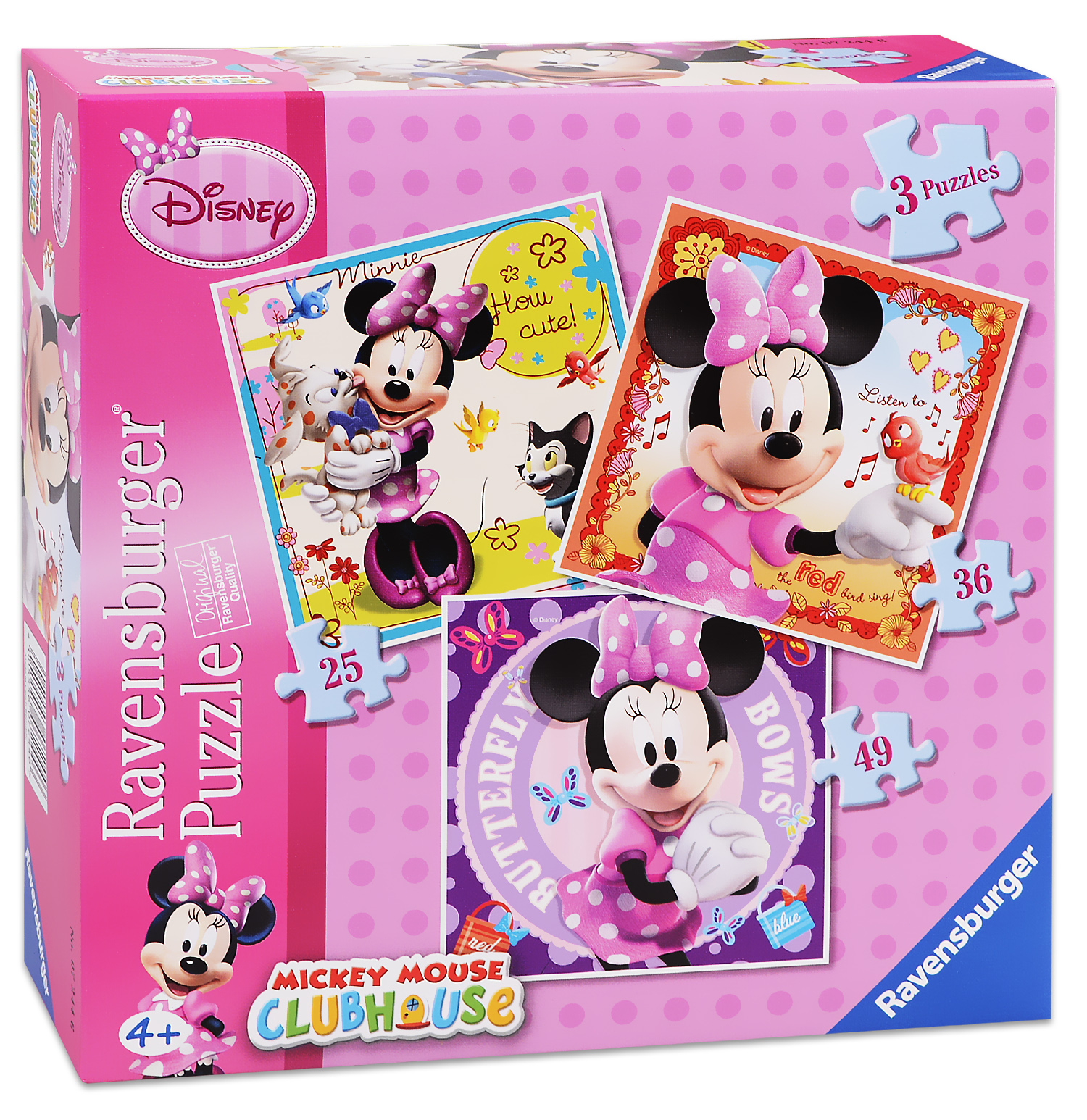 Пъзел Ravensburger 3 в 1 - Мини Маус