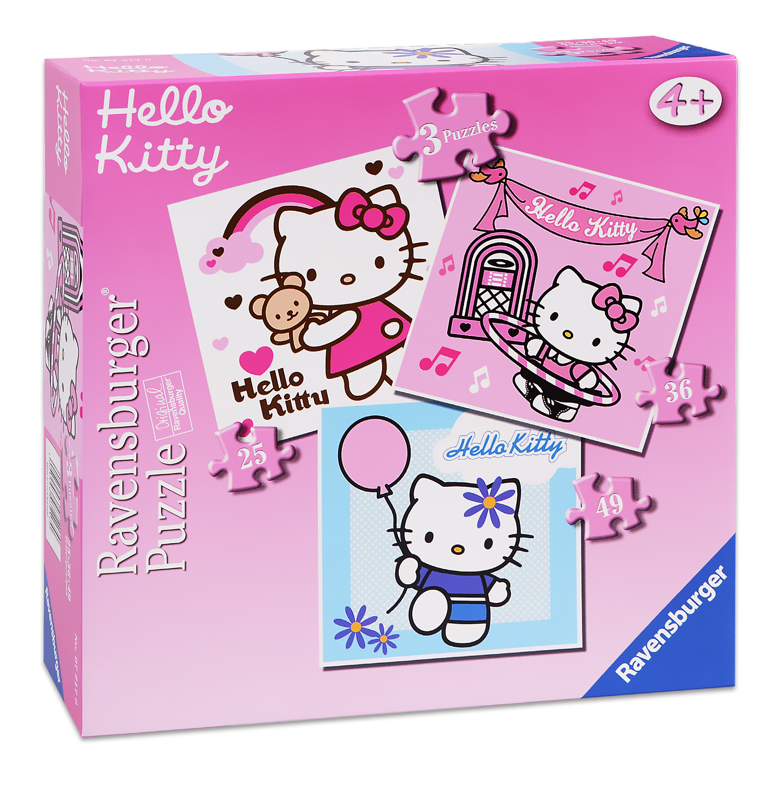 Пъзел Ravensburger 3 в 1 - Hello Kitty