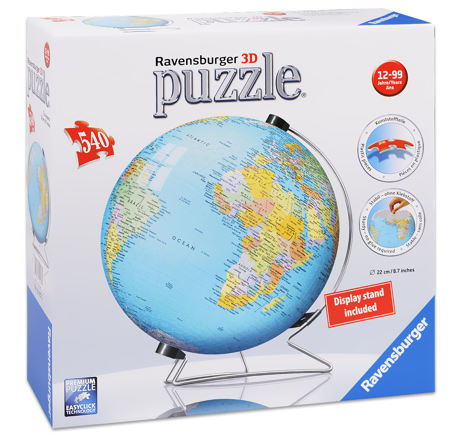 3D Пъзел Ravensburger от 540 части - Глобус