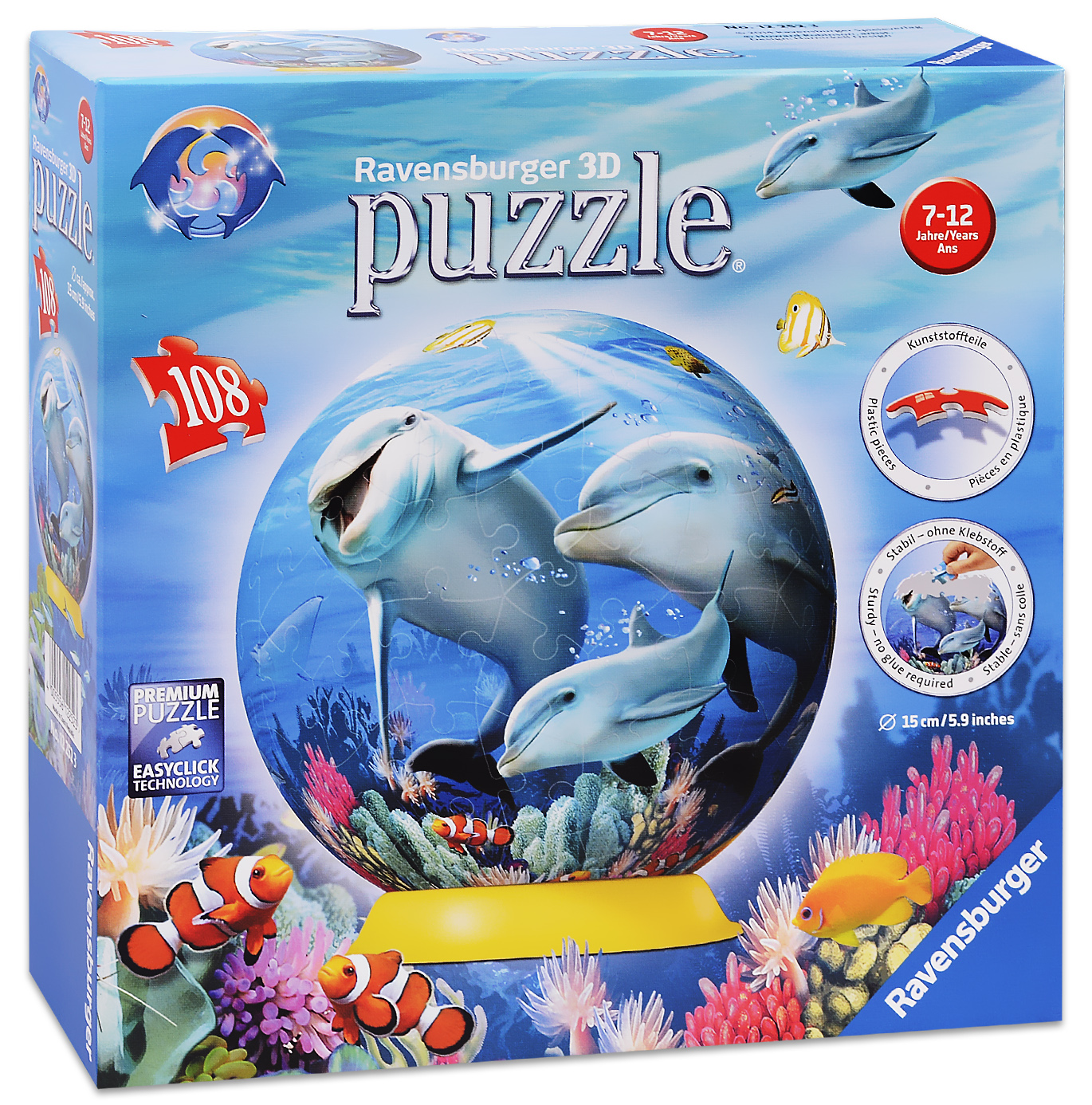 3D Пъзел Ravensburger от 108 части - Делфини