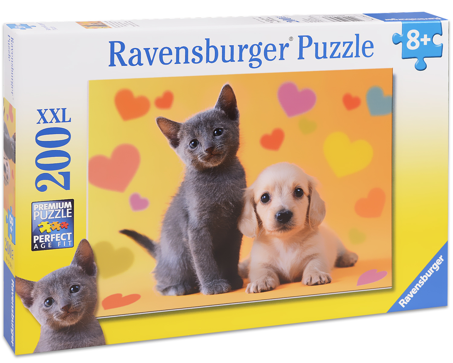 Пъзел Ravensburger от 200 XXL части - Куче и коте