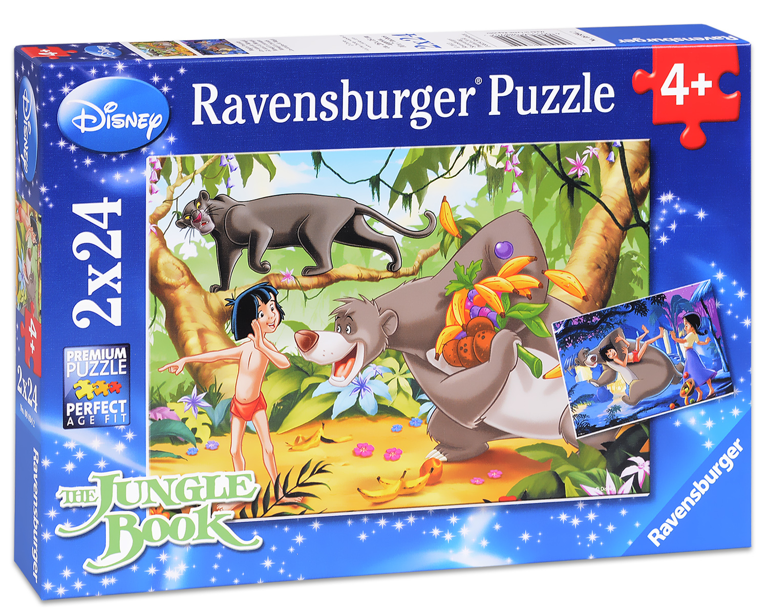 Пъзел Ravensburger от 2 x 24 части - Маугли и приятели