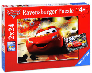 Пъзел Ravensburger от 2 x 24 части - Маккуин Светкавицата, Колите