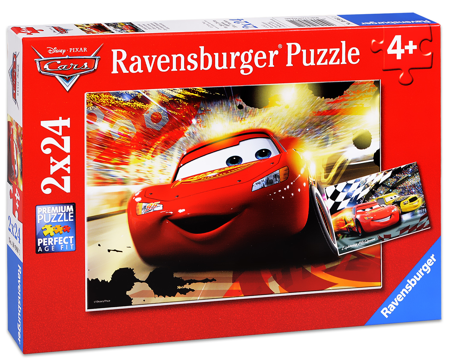 Пъзел Ravensburger от 2 x 24 части - Маккуин Светкавицата, Колите