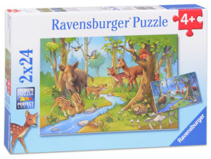 Пъзел Ravensburger от 2 x 24 части - Горски животни