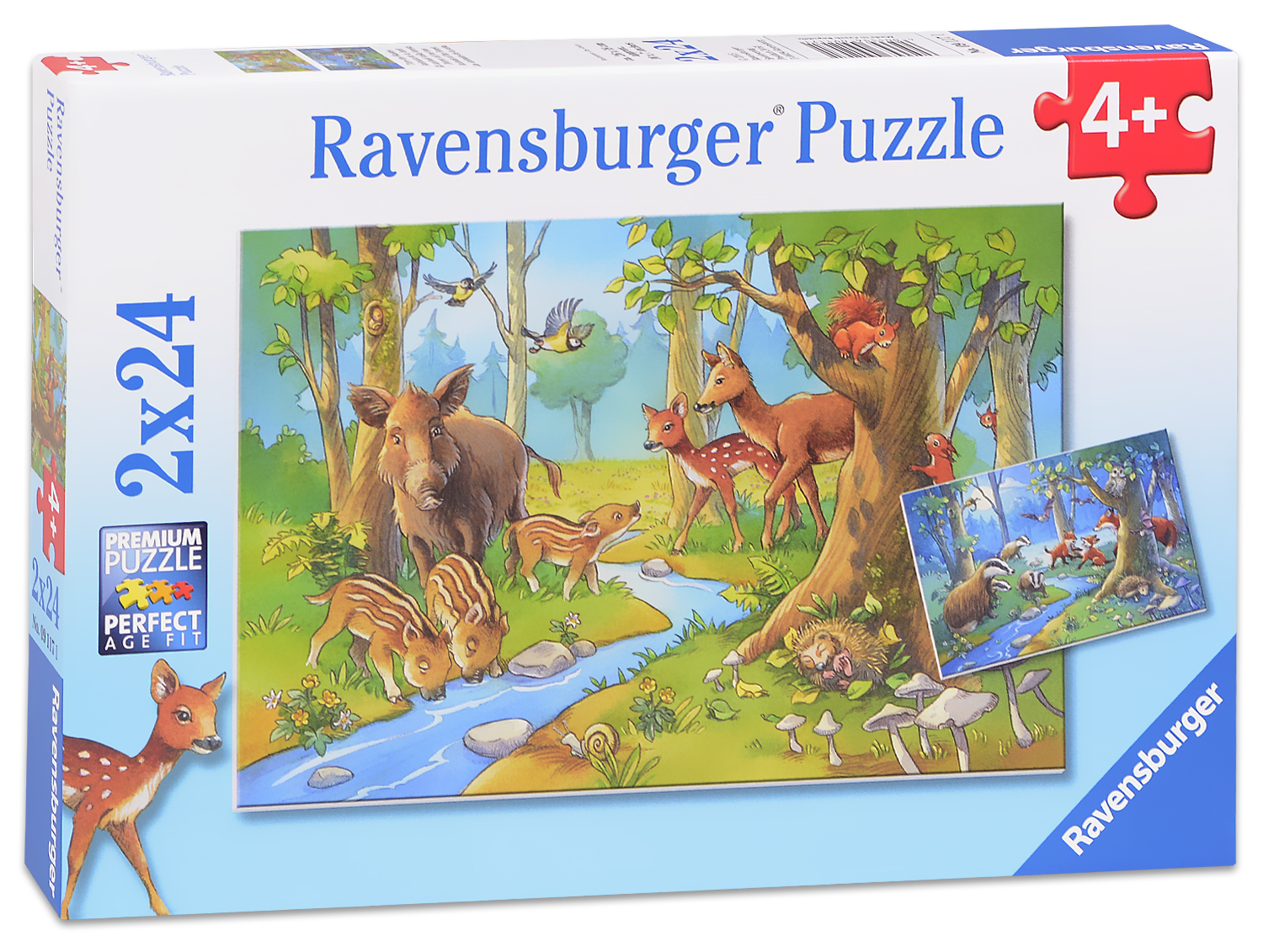 Пъзел Ravensburger от 2 x 24 части - Горски животни