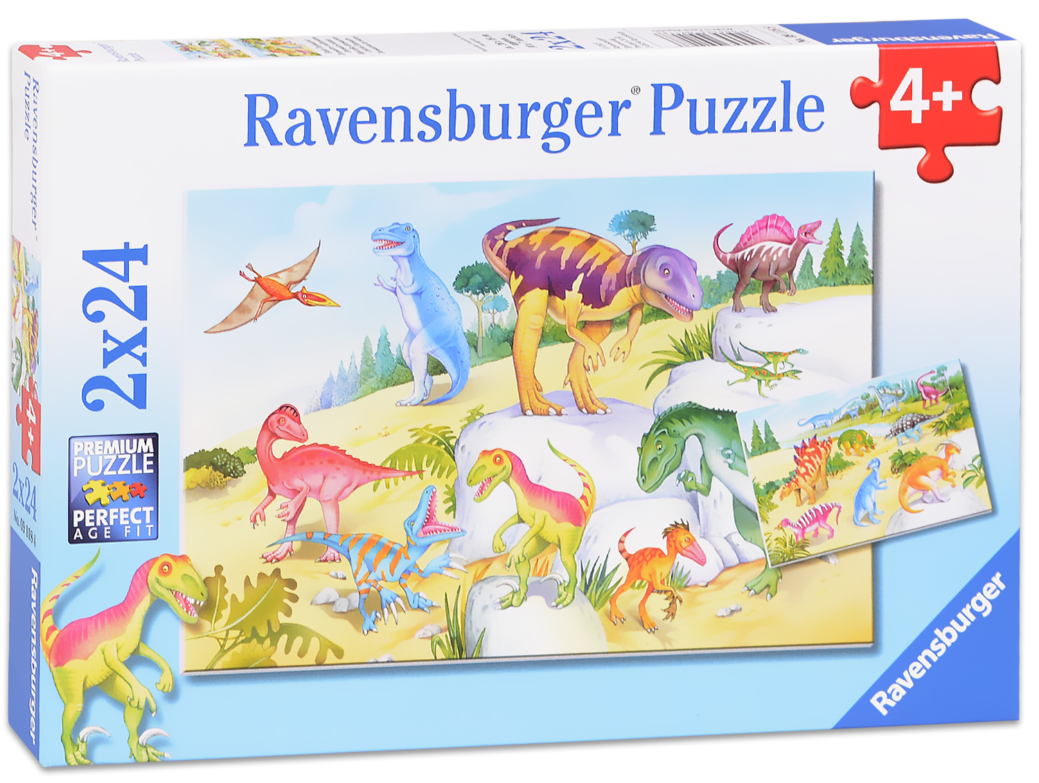 Пъзел Ravensburger от 2 x 24 части - Динозаври